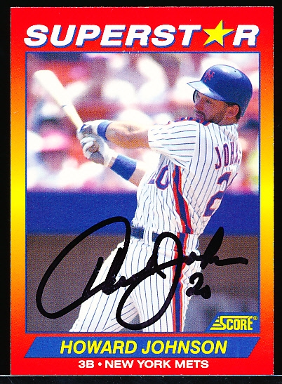 Autographed 1992 Score Superstar Bsbl. #68 Howard Johnson, Mets