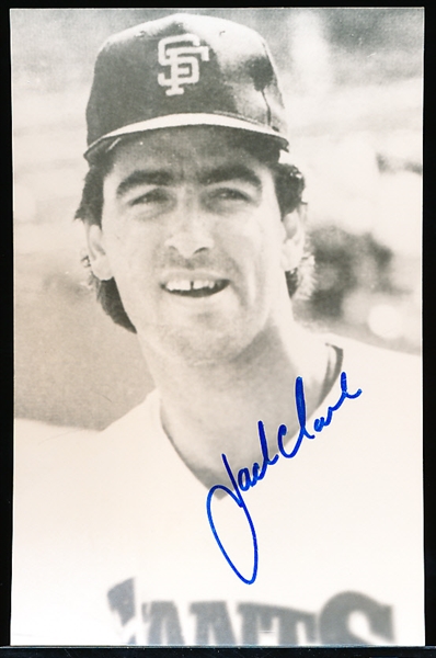 Autographed Jack Clark San Francisco Giants MLB Photo Postcard