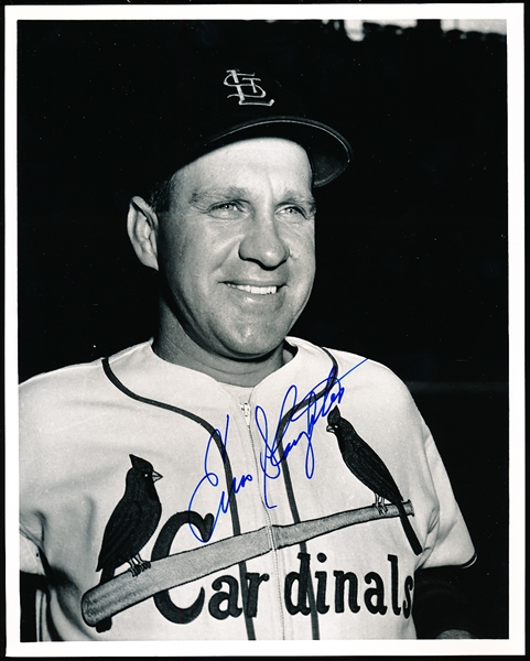 Autographed Enos Slaughter St. Louis Cardinals B & W 8 x 10” Picture