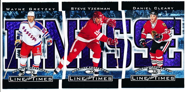 1997-98 Donruss Preferred Hockey- “Line of the Times” Complete Die-Cut Set of 24 Cards