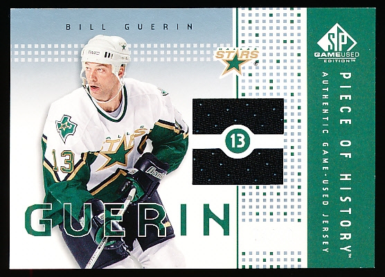 2002-03 SP Game Used Hockey- “Piece of History Rainbow”- #PH-GU Bill Guerin, Stars- #03/10