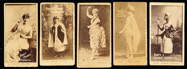 Late 1800’s Duke’s Cameo Cigarettes “Stage Actresses” (N145-3) Blank Back Cards- 5 Diff.