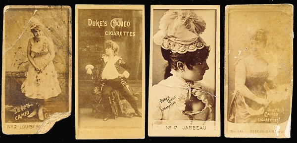 Late 1800’s Duke’s Cameo Cigarettes “Stage Actresses” (N145-3) Blank Back Cards- 4 Diff.