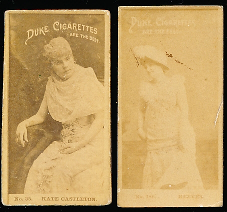 Late 1800’s Duke Cigarettes “Stage Actresses” (N145-4) Blank Back Cards- 2 Diff.