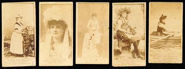 Late 1800’s W. Duke, Sons, & Co. “Duke’s Cameo Cigarettes Are the Best” Stage Actress (N145-5) Cards- 5 Diff.