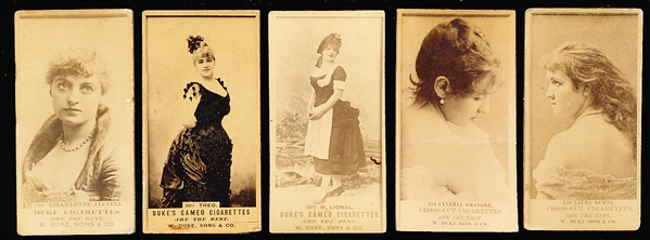 Late 1800’s W. Duke, Sons, & Co. “Duke’s Cameo Cigarettes Are the Best” Stage Actress (N145-5) Cards- 5 Diff.