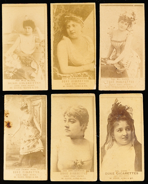 Late 1800’s W. Duke, Sons, & Co. “Duke’s Cameo Cigarettes Are the Best” Stage Actress (N145-5) Cards- 6 Diff.