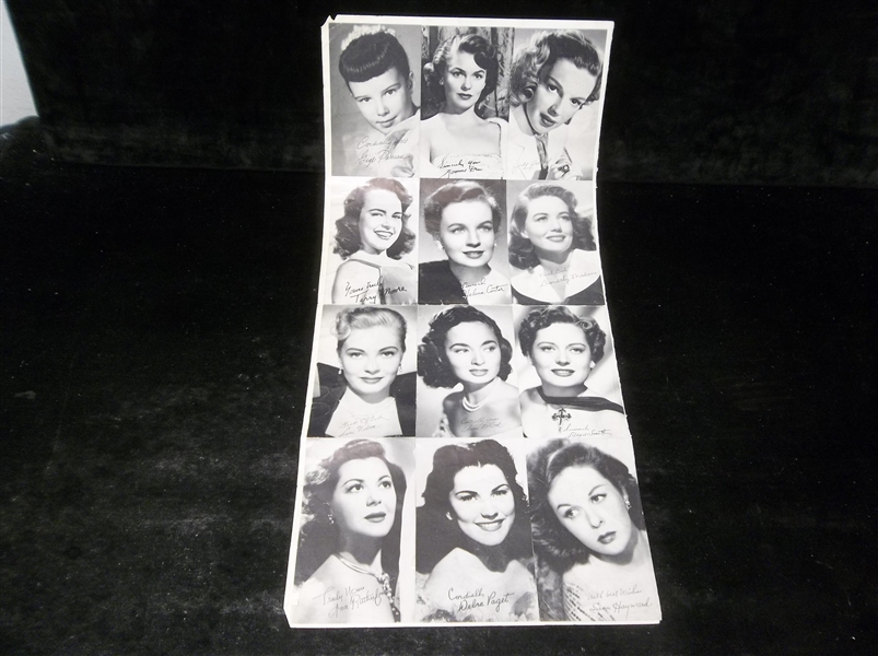 1950’s Exhibit Supply Co. 9-5/8” x 20-1/2” “Actress” Vending Machine Display of 12