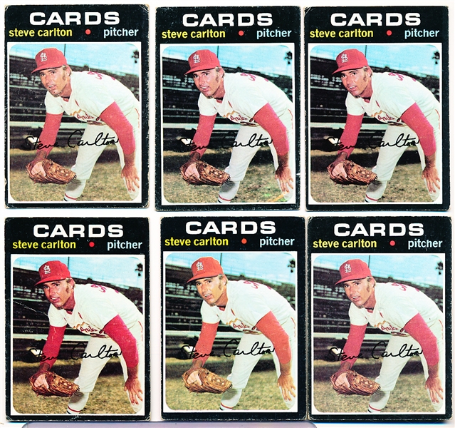 1971 Topps Bb- #55 Steve Carlton, Cards- 6 Cards