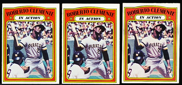 1972 Topps Bb- #310 Clemente IA- 3 Cards