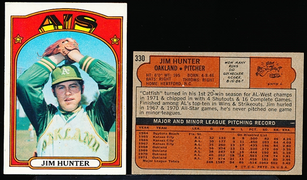 1972 Topps Bb- #330 Jim Hunter- 10 Cards