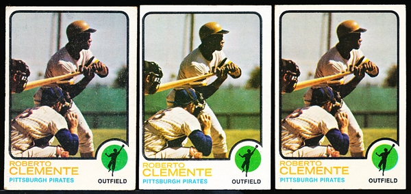 1973 Topps Bb- #50 Clemente, Pirates- 3 Cards