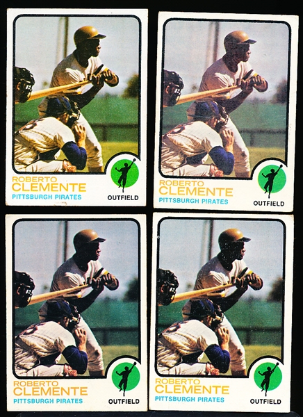 1973 Topps Bb- #50 Clemente, Pirates- 4 Cards