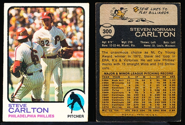 1973 Topps Bb- #300 Steve Carlton, Cardinals- 16 Cards