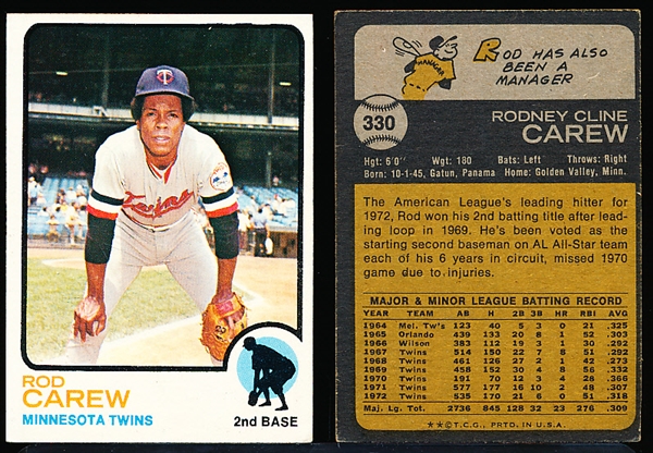 1973 Topps Bb-#330 Rod Carew, Twins- 18 Cards