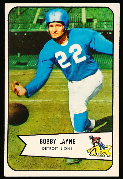 1954 Bowman Football- #53 Bobby Layne, Lions