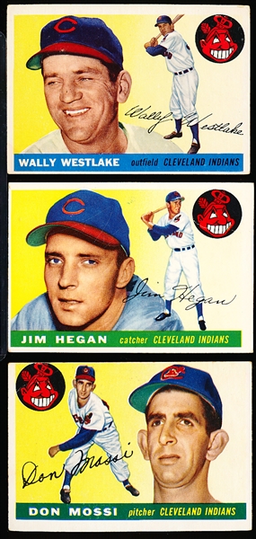 1955 Topps Bb- 3 Diff Cleveland Indians