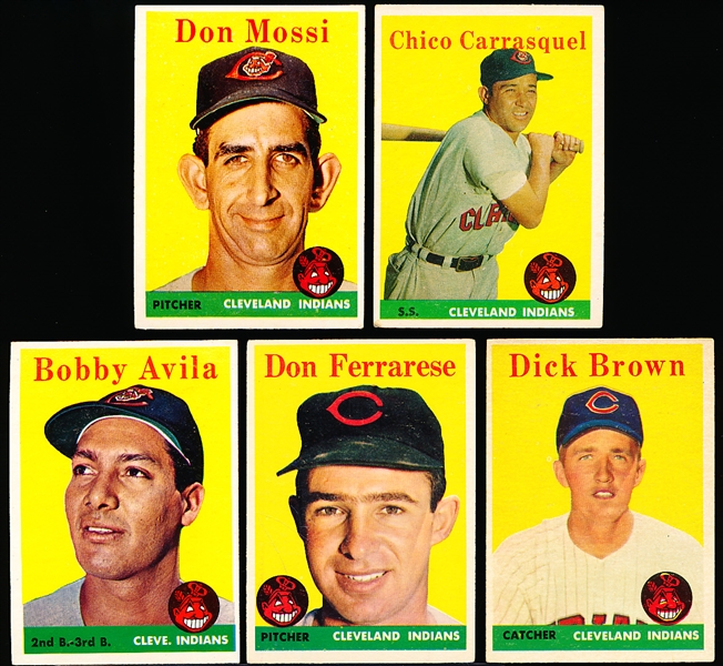 1958 Topps Bb- 11 Diff Cleve Indians