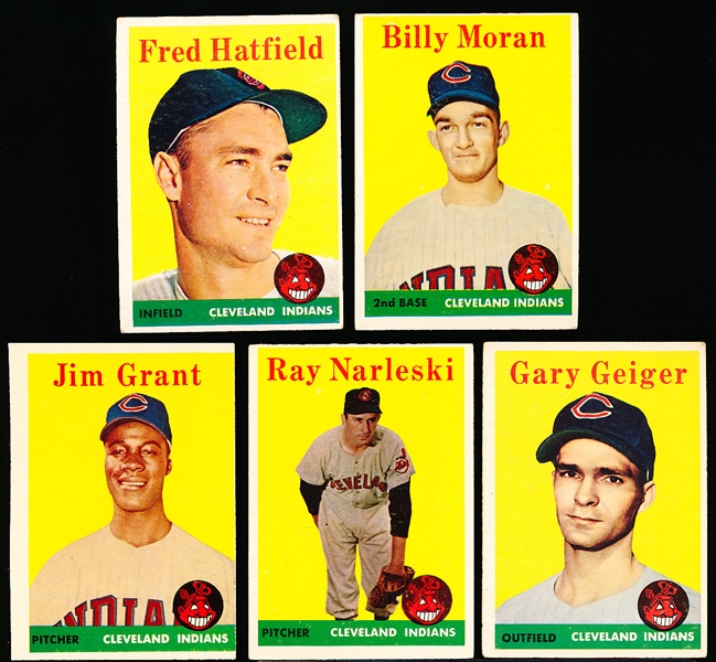 1958 Topps Bb- 10 Diff Cleve Indians