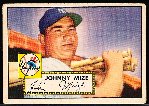 1952 Topps Baseball- #129 Johnny Mize, Yankees