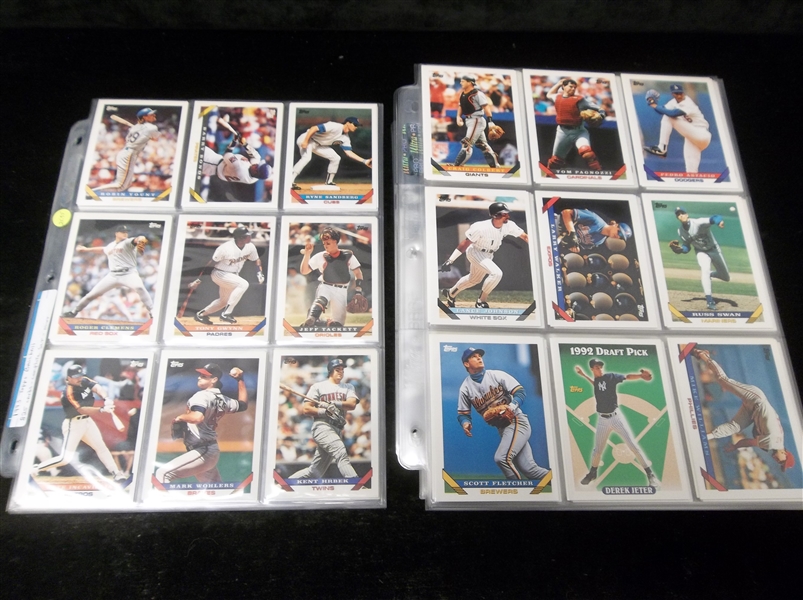 1993 Topps Baseball Complete Set of 825 in Pages