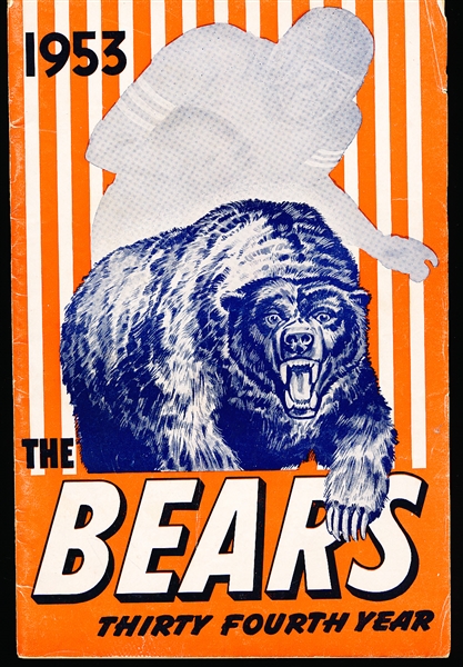 1953 Chicago Bears Football Media Guide