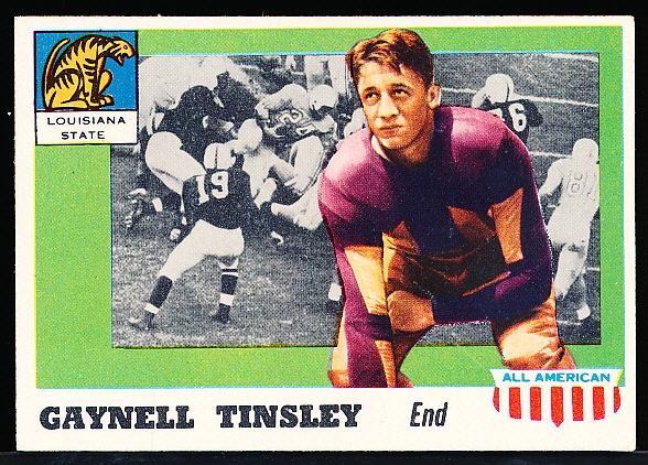 1955 Topps All American Football- #14 Gaynell Tinsley, Louisiana State- Correct Back