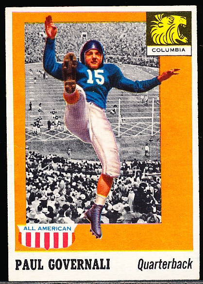 1955 Topps All American Football- #73 Paul Governalli, Columbia