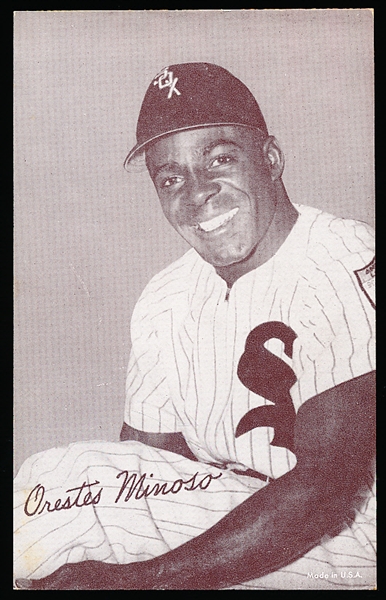 1947-66 Baseball Exhibit- Minnie Minoso- “Sox” on Cap