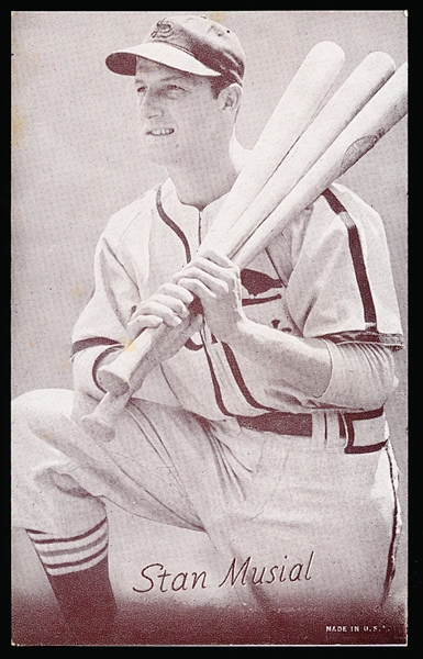 1947-66 Baseball Exhibit- Stan Musial- Holding 3 Bats Version