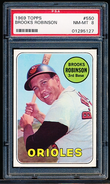 1969 Topps Baseball- #550 Brooks Robinson, Orioles- PSA Nm-Mt 8