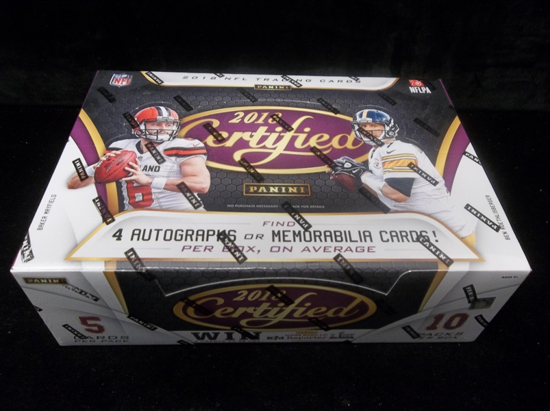 2018 Panini Certified Football- One Unopened Hobby Wax Box