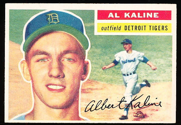 1956 Topps Baseball- #20 All Kaline, Tigers- White Back