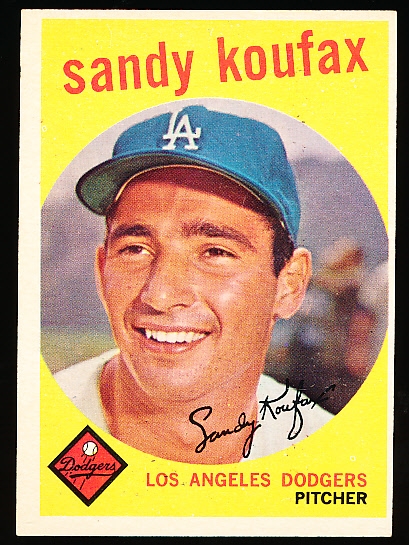 1959 Topps Baseball- #163 Sandy Koufax, Dodgers