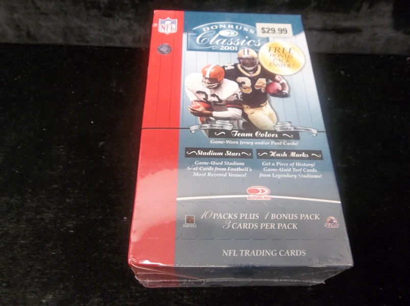 2001 Donruss Classics Football- One Unopened Blaster Box