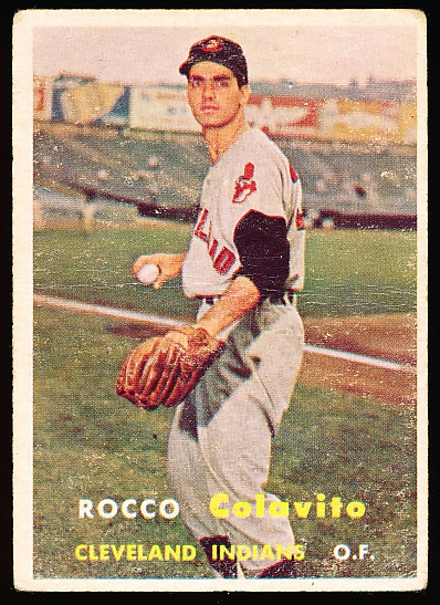 1957 Topps Baseball- #212 Rocky Colavito, Cleveland- Rookie Card!