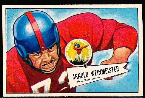 1952 Bowman Football Small- #101 Arnie Weinmeister, New York Giants