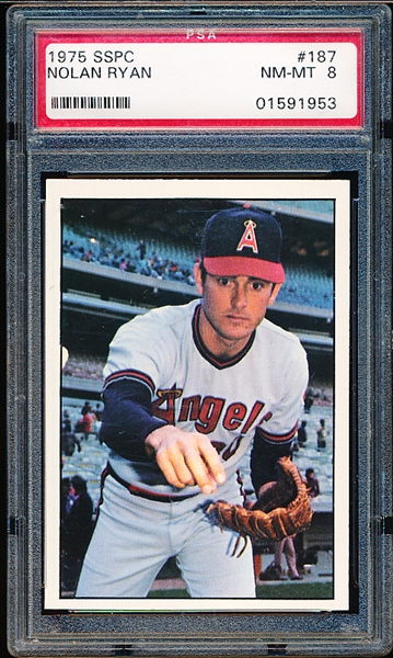 1975 SSPC Baseball- #187 Nolan Ryan, Angels- PSA Nm-Mt 8