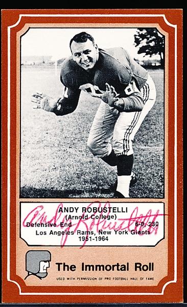 Lot Detail Autographed 1975 Fleer The Immortal Roll Pro FB HOF 40