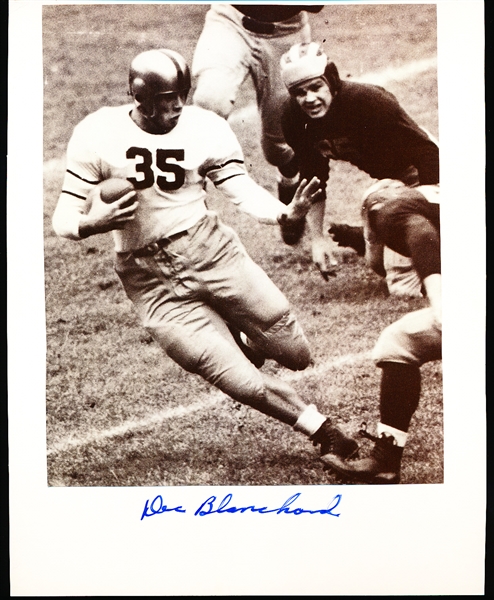 Autographed Doc Blanchard Army NCAA Ftbl. 8” x 10” Backer Board with B/W Action Photo