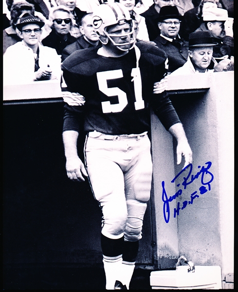 Autographed Jim Ringo Green Bay Packers NFL B/W 8” x 10” Photo