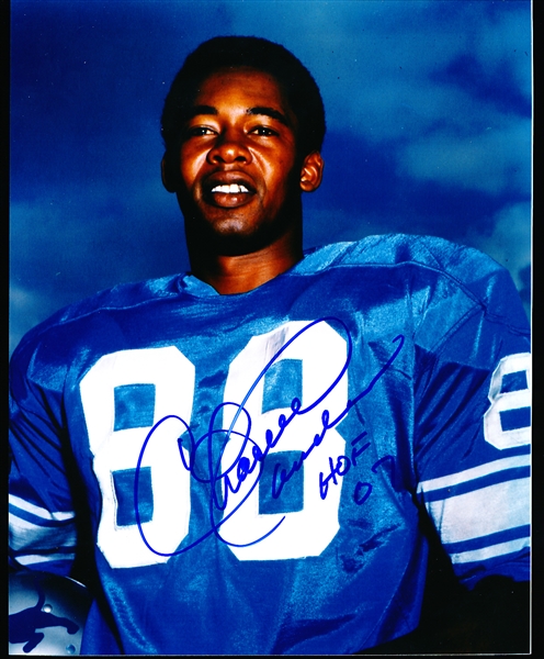 Autographed Charlie Sanders Detroit Lions NFL Color 8” x 10” Photo