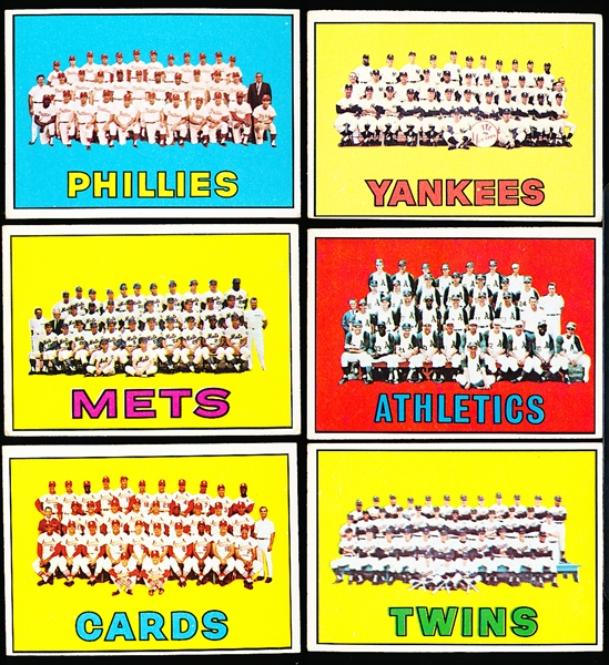 1967 Topps Baseball- 6 Diff Team Cards