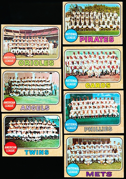 1968 Topps Baseball- 7 Diff Team Cards