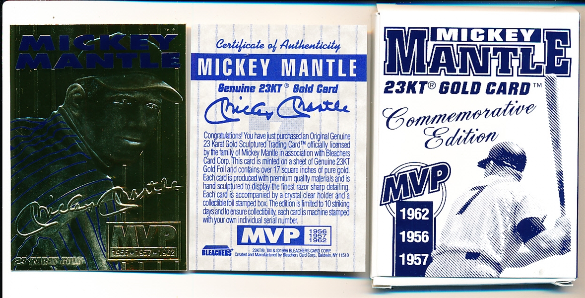 Lot Detail Bleachers Mickey Mantle Kt Gold Three Time Mvp Card