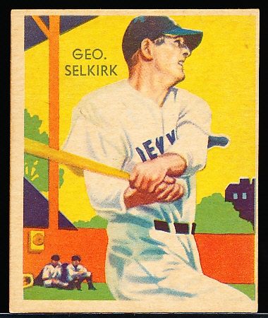 1936 Diamond Stars Baseball- #88 Geo. Selkirk, New York Yankees- 1936 Blue Print Back