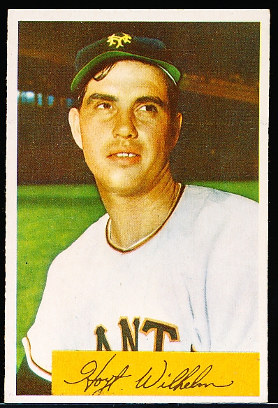 1954 Bowman Baseball- #57 Hoyt Wilhelm, Giants