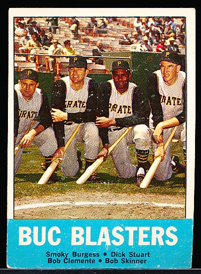 1963 Topps Baseball- #18 Buc Blasters- Clemente! 
