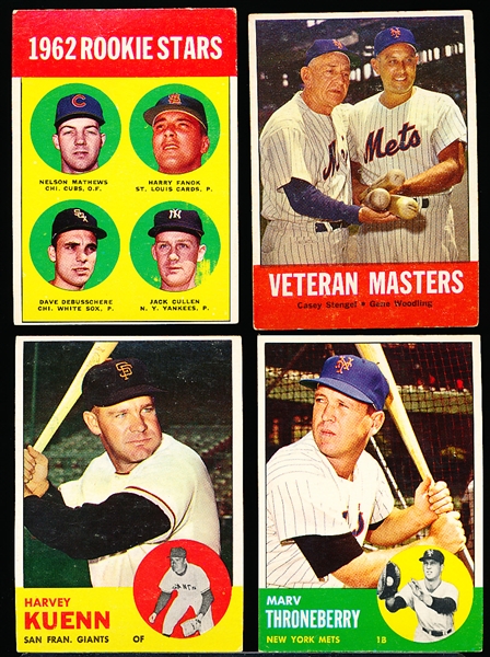 1963 Topps Baseball- 4 Diff