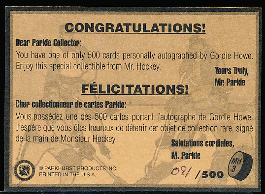 Lot Detail Parkhurst Mr Hockey Autographs